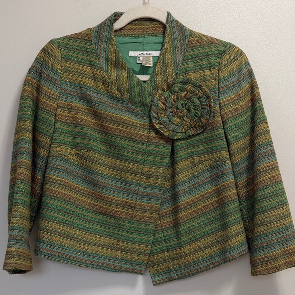 Zara Tweed Cropped Blazer - Picture 2 of 6